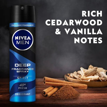 NIVEA Men Deep Fragrance Spray Spirit 150ML