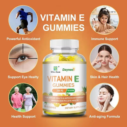 DAYNEE Vitamin E gummies fruity pineapple flavor skin Daily nutritional supplements for immune health antioxidant support Manufacturer