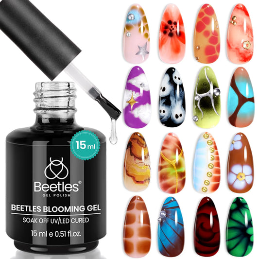 BEETLES Nail Blooming Gel 15ml – Clear UV/LED Blossom Gel Polish