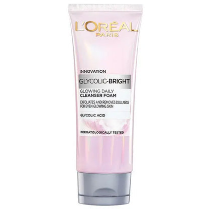 L'Oréal Paris Glycolic Bright Glowing Daily Cleanser Foam with Glycolic Acid – 100ml