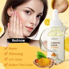 Sauvasine Turmeric facial whitening serum anti aging wrinkle moisturize reduce fine lines fade dark spots face brighten essence oil