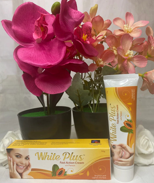 White Plus Fast Action Whitening Tube Cream with Papaya Extracts