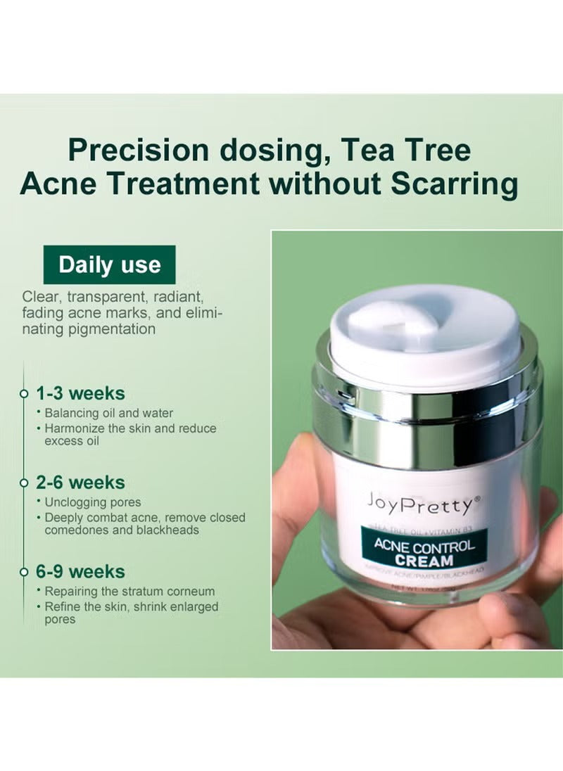 JoyPretty Acne Control Cream with Tea Tree Oil & Vitamin B3 (Niacinamide)