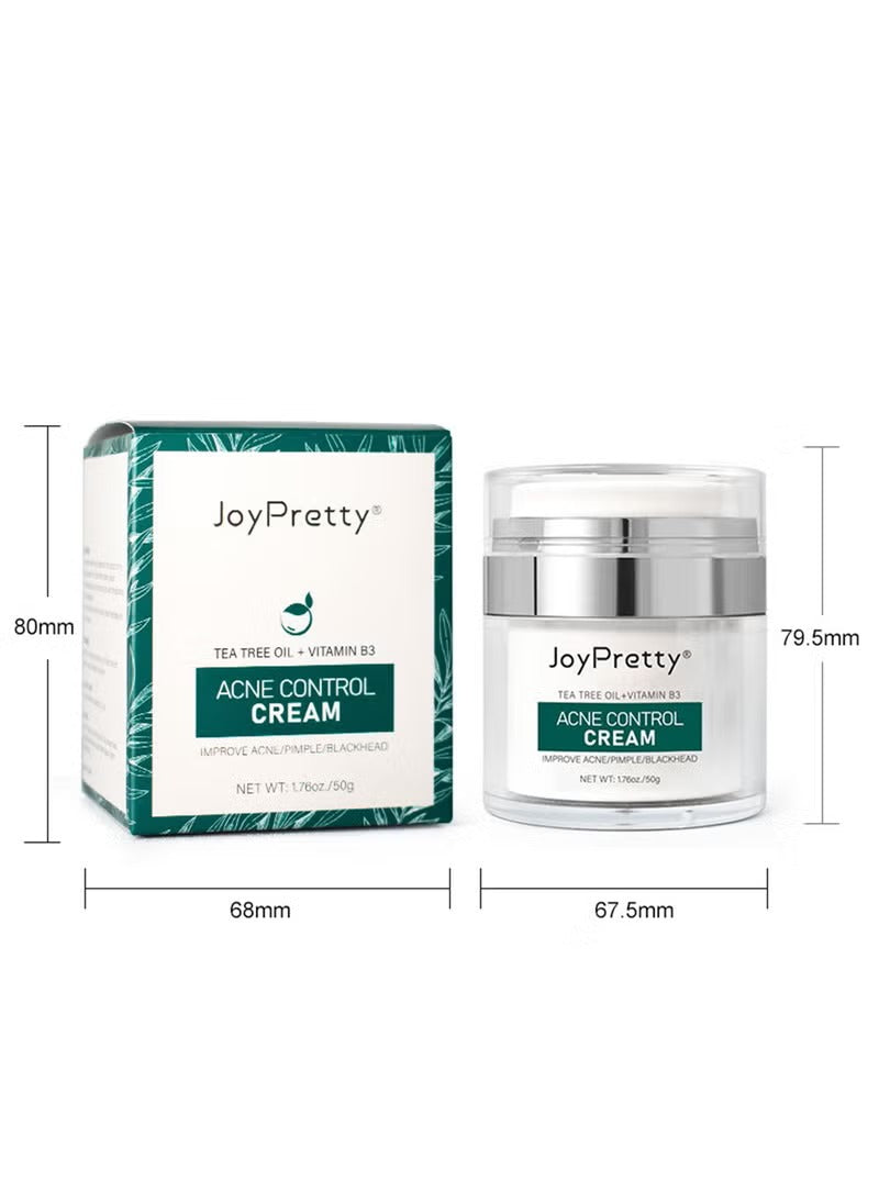 JoyPretty Acne Control Cream with Tea Tree Oil & Vitamin B3 (Niacinamide)
