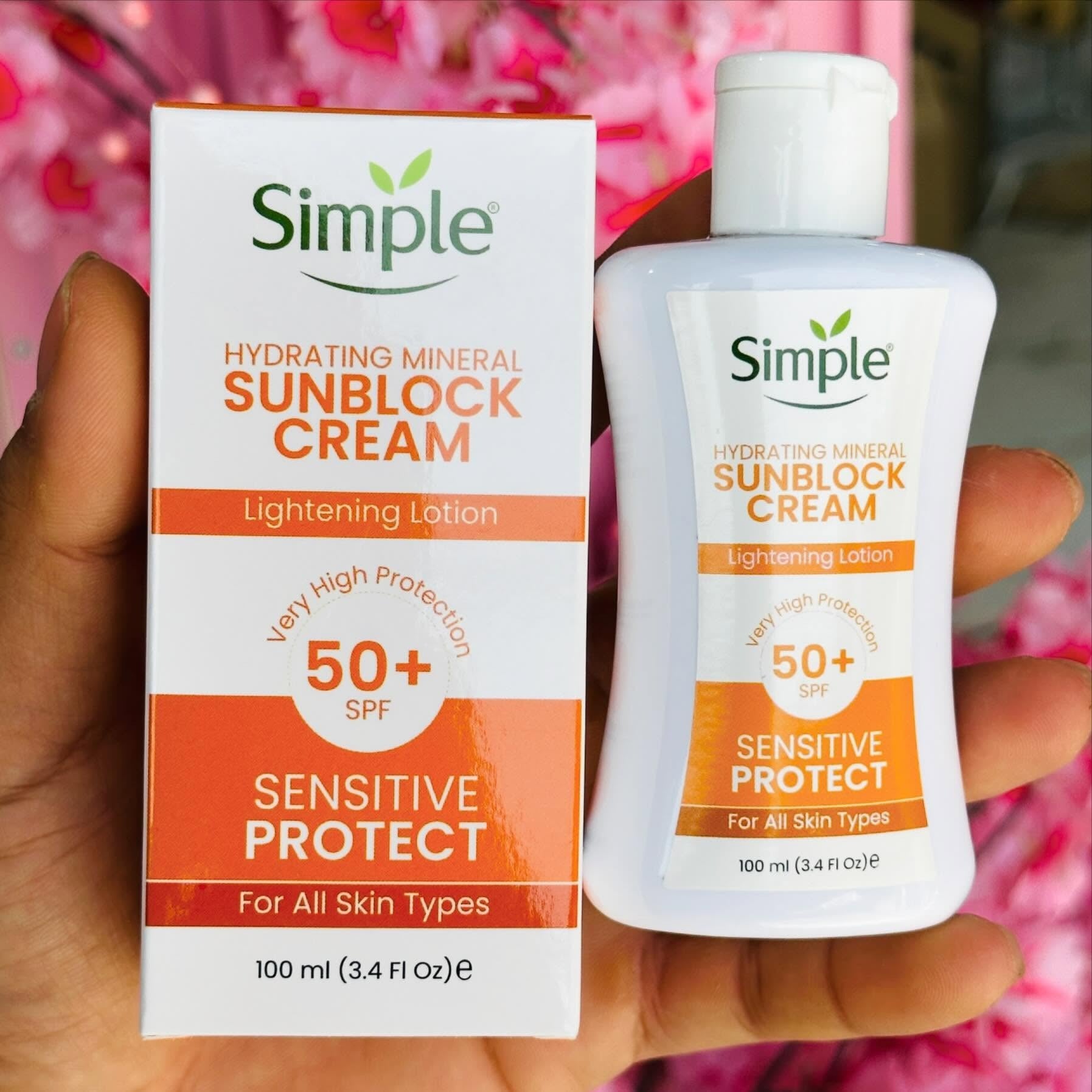 Simple Sunblock Cream Lightening Lotion SPF 50+ – Starsam Naturals
