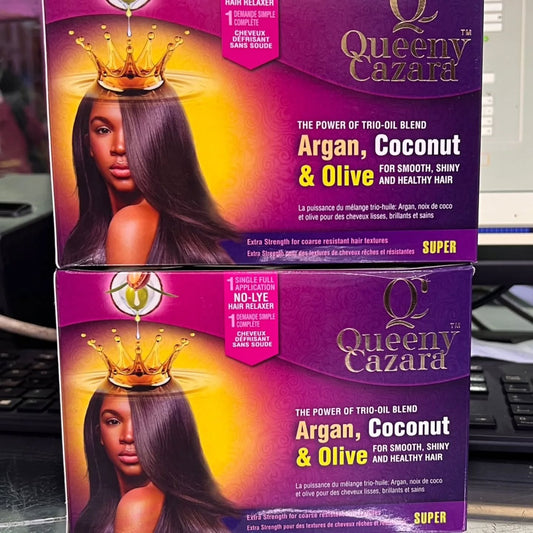Queeny Cazara Hair Relaxer with Argan, Coconut & Olive Oils