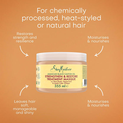 SheaMoisture Jamaican Black Castor Oil Strengthen & Restore Treatment Masque – 355ml