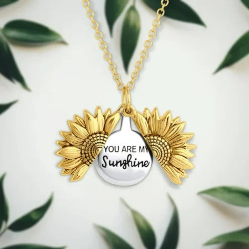 🌻 You Are My Sunshine, Sunflower Locket Necklace – Buy 1 Get 1 FREE 🎁