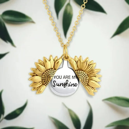 🌻 You Are My Sunshine, Sunflower Locket Necklace – Buy 1 Get 1 FREE 🎁