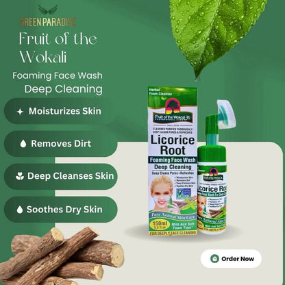 Fruit of the Wokali Licorice Root Herbal Foaming Face Wash – 150ml