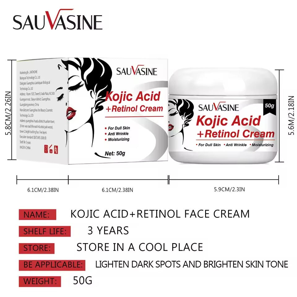 SAUVASINE Kojic Acid + Retinol Face Cream