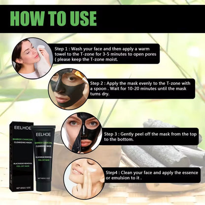 EELHOE Bamboo Charcoal Tear‑Off Mask – Blackhead Remover & Deep Pore Cleanser