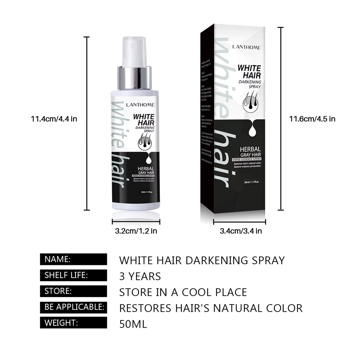 🔥 SALE — LANTHOME White Hair Darkening Spray | Cover Gray Hair Instantly | Men & Women | KSh 2,200 (