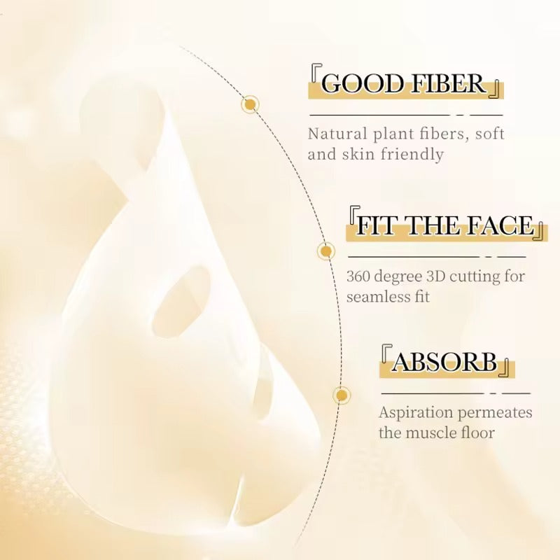 SADOER 24K Gold Vitamin C Hyaluronic Acid Ampoule Serum Face Mask