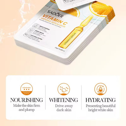 SADOER 24K Gold Vitamin C Hyaluronic Acid Ampoule Serum Face Mask