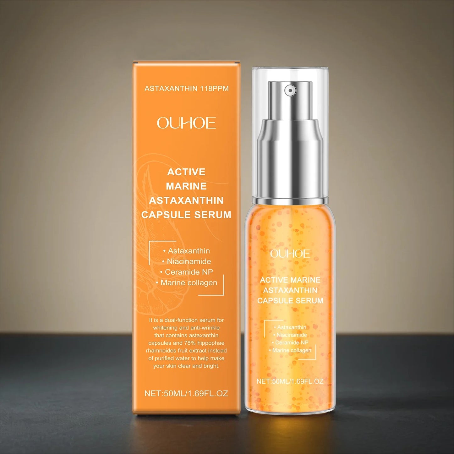 OUHOE Collagen Astaxanthin Face Capsule Serum