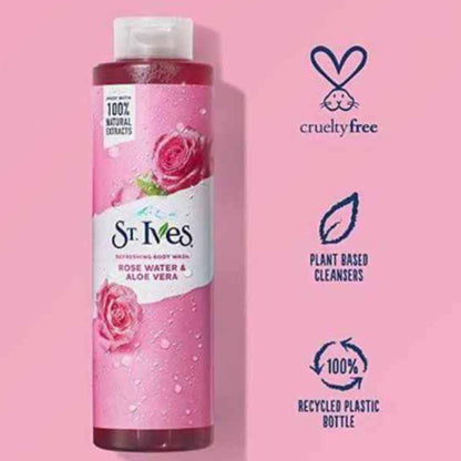 St. Ives Refreshing Rose Water & Aloe Vera Body Wash – 650ml