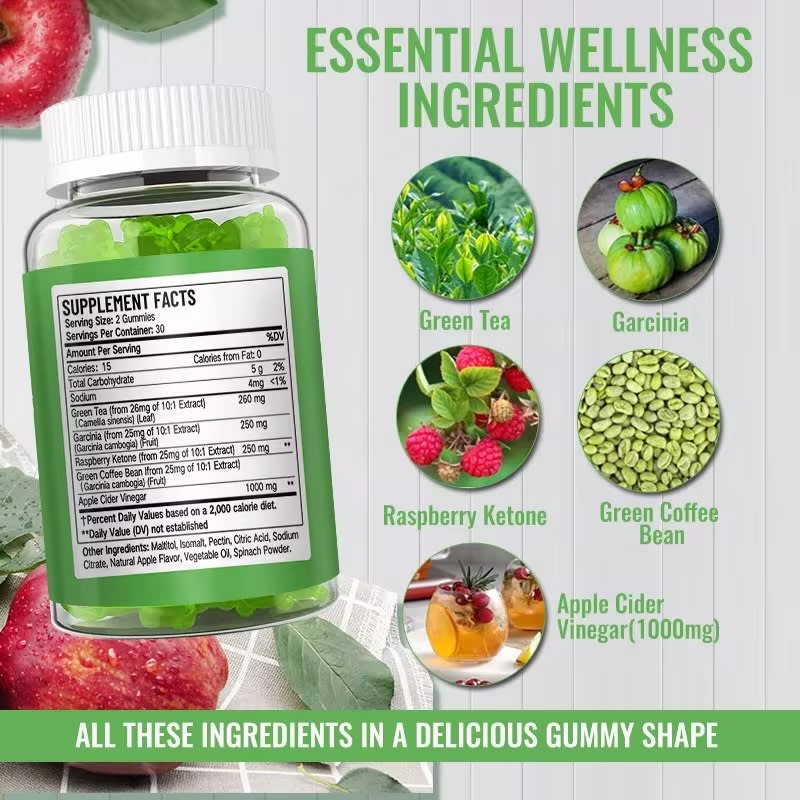 DAYNEE Customized brand Keto bhb gummies herbal apple cider vinegar slimming gummies for weight loss products