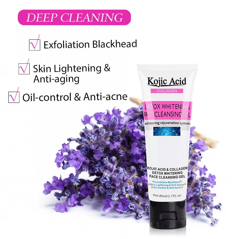 Kojic Acid Collagen Detox Whitening Face Cleansing Gel (80 ml)