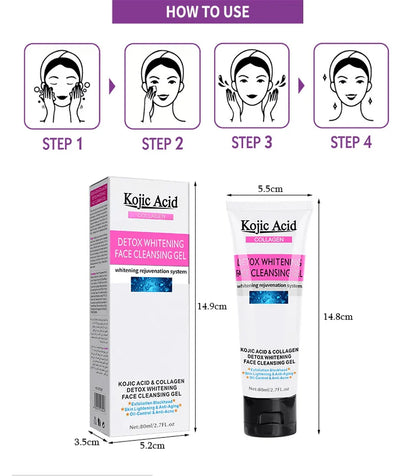Kojic Acid Collagen Detox Whitening Face Cleansing Gel (80 ml)