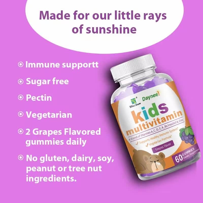 DAYNEE kids GUMMIES multivitamin Vitamins A C D E K Bs Inositol Zinc Supports Healthy lmmune System Vegetarian Formula kids GUMMIES