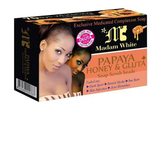 Madam White Papaya + Honey & Gluta Soap (160g)