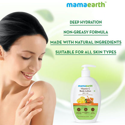 Mamaearth Vitamin C Body Lotion with Vitamin C & Honey for Radiant Skin (400ml)