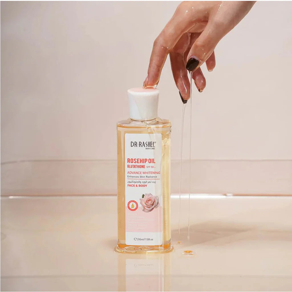 Dr. Rashel Rosehip Oil Glutathione SPF 50 Advance Whitening Face & Body – 210ml