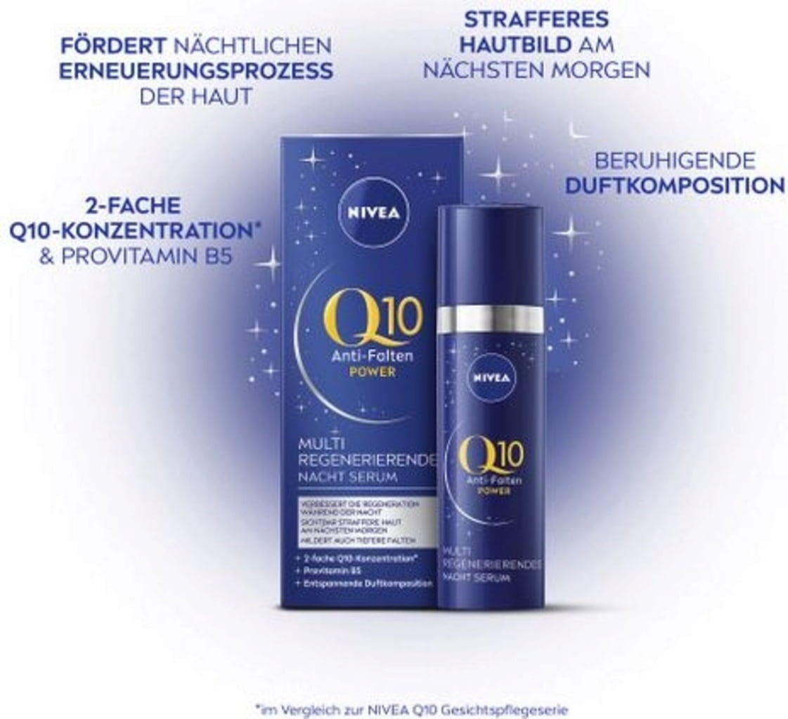 NIVEA Q10 Anti-Wrinkle Power Multi Regenerating Night Serum, 30ml