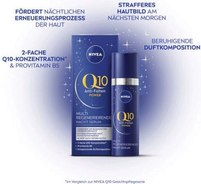 NIVEA Q10 Anti-Wrinkle Power Multi Regenerating Night Serum, 30ml