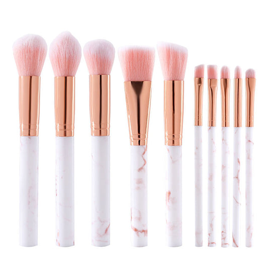 10Pcs Synthetic Hair Makeup Brush Kit High Quality Marble Professional Makeup Brush Set