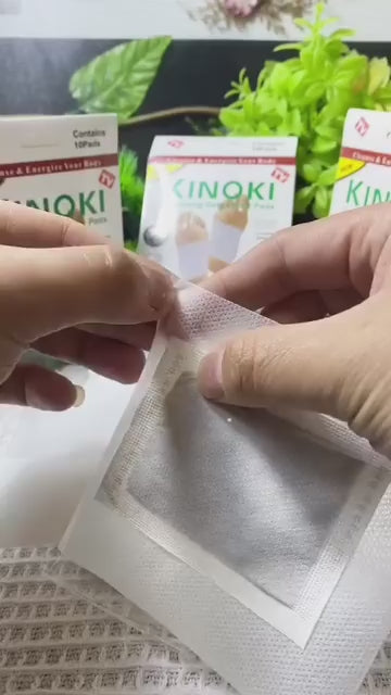 Kinoki Foot Patch 100% Authentic Effective Detox Sleeping Foot Pads Organic Ginger Plus Salt Herbal Cleansing Patches 6