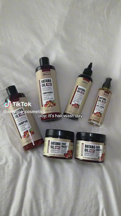 AMALICO Batana Oil Hair Care Set of 5 (Shampoo, Oil, Cream, Mask & Serum)