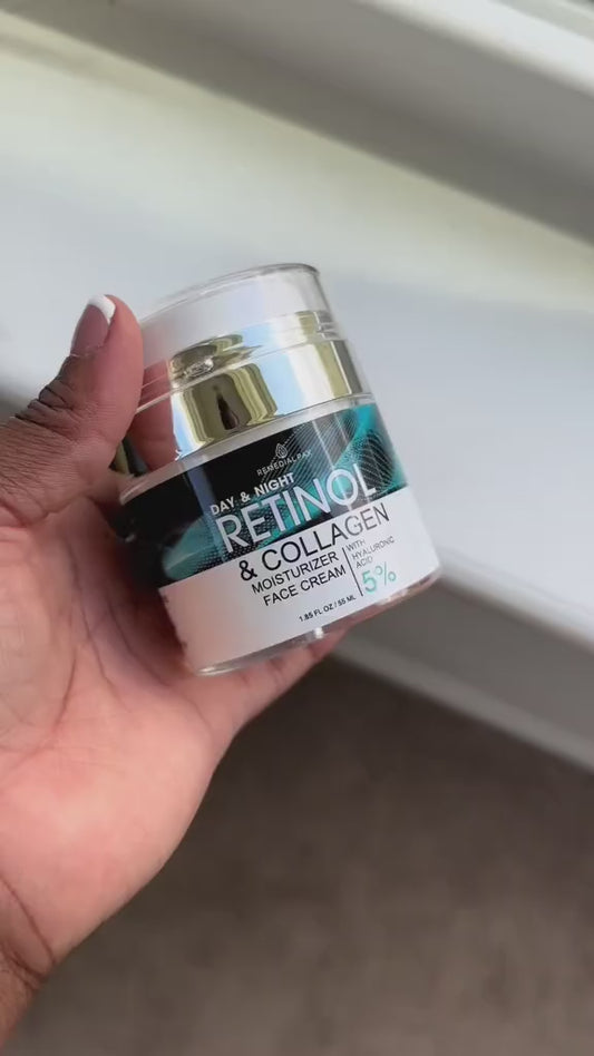 RETINOL & COLLAGEN Moisturizer Face Cream - Day & Night Anti-Aging Skin Care with Hyaluronic Acid 5% -50ml