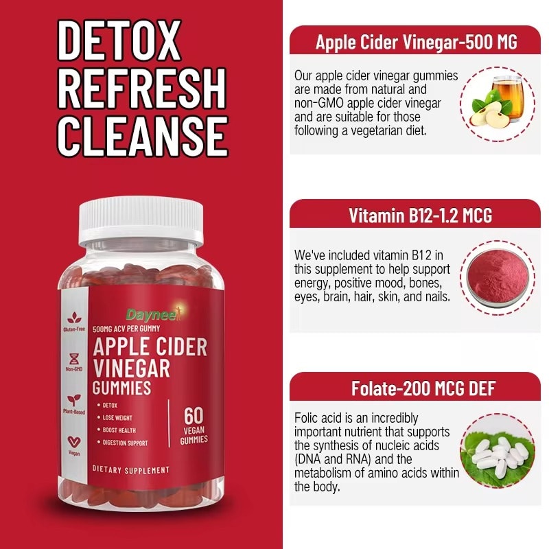 DAYNEE Slimming Apple cider vinegar gummy vitamins healthcare supplement keto weight loss products slimming gummies for bear