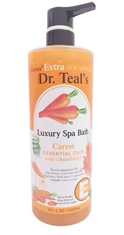 Dr Teal's Luxury Spa Bath - Carrot Essential Oil with Glutathione Starsam Naturals Dr Teal's Luxury Spa Bath - Carrot Essential Oil with Glutathione Starsam Naturals