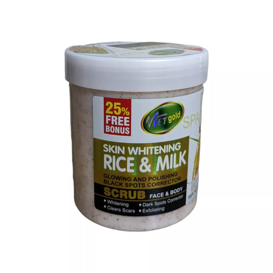 Veet Gold Rice & Milk Face & Body Glowing Polishing Whitening Scrub (500g)
