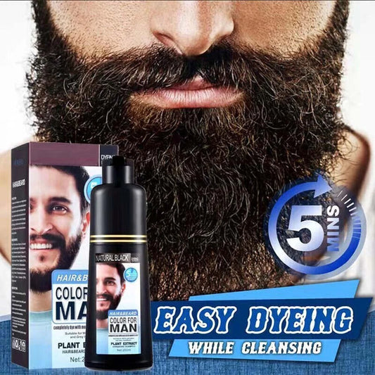 Natural Black Mustache & Beard Dye Shampoo