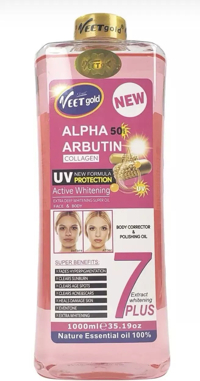 Veet Gold Alpha Arbutin Active Whitening Face & Body Corrector Oil 1000ml