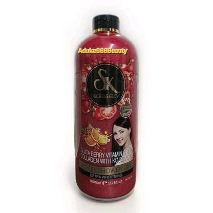 SK Duchess Glow Gluta Berry Vitamin C & Collagen with Kojic Acid Scrub Shower Gel – Extra Whitening (1000ml)