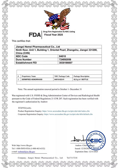 DERMFREE Hemorrhoid & Fissure Ointment
