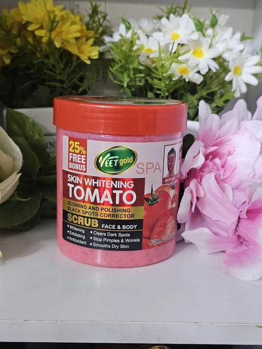 Veet Gold Skin Whitening Tomato Face and Body Scrub – 500g
