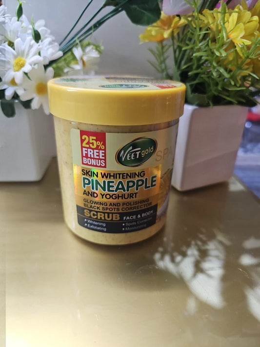 Veet Gold Pineapple & Yoghurt Skin Whitenig Face and Body Scrub – 500g