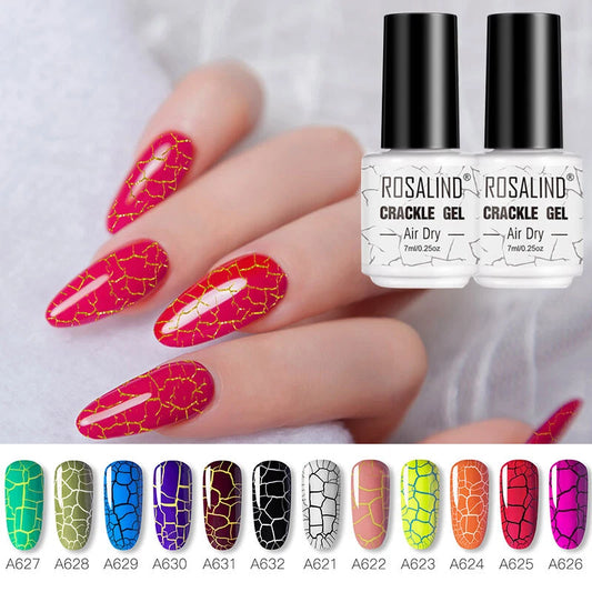 ROSALIND Crackle Gel Nail Polish – Textured Shatter Effect UV/LED Gel