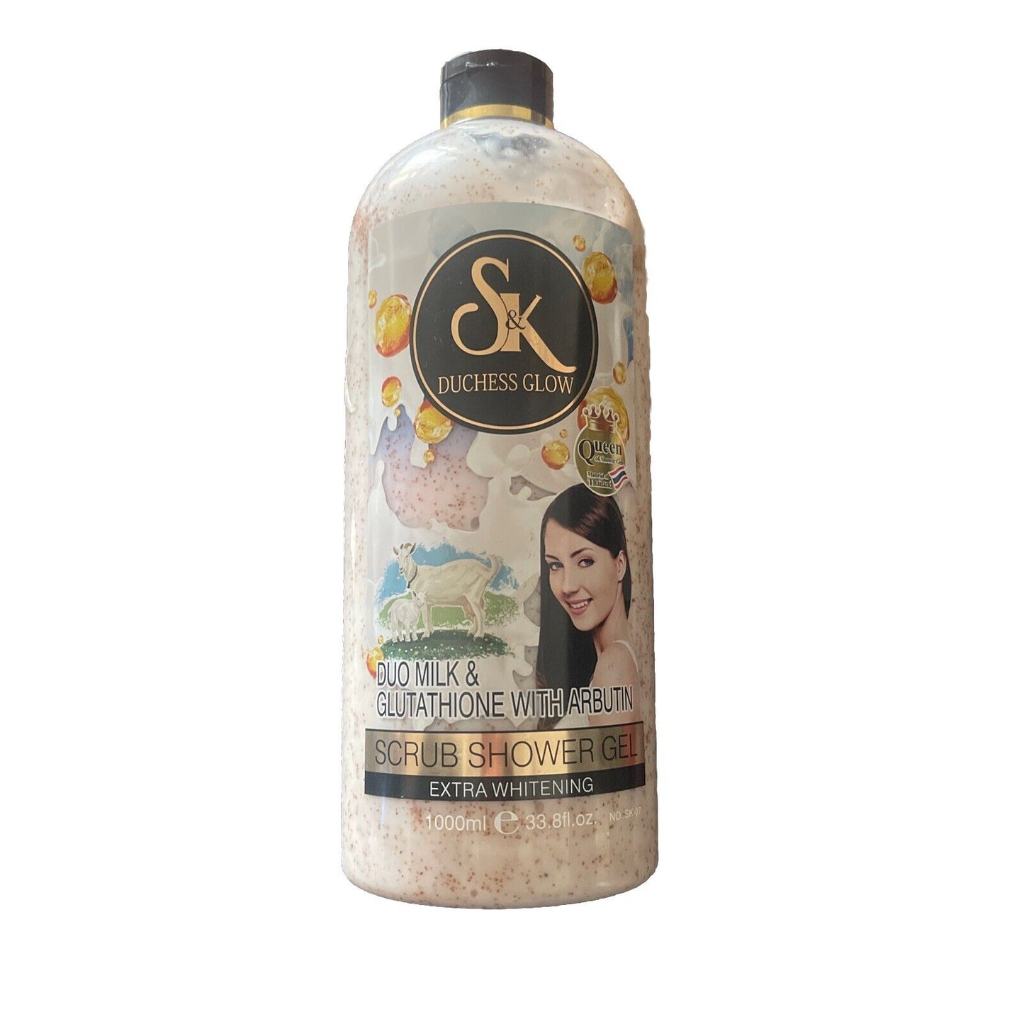 SK Duchess Glow Scrub Shower Gel Duo Milk & Glutathione + Arbutin (1000ml)