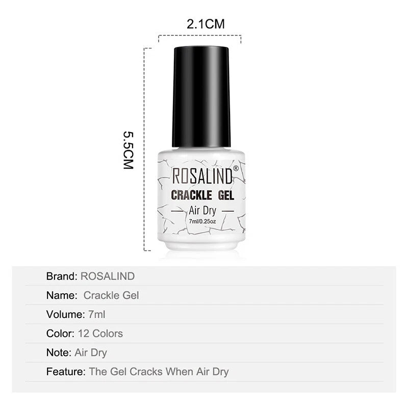 ROSALIND Crackle Gel Nail Polish – Textured Shatter Effect UV/LED Gel