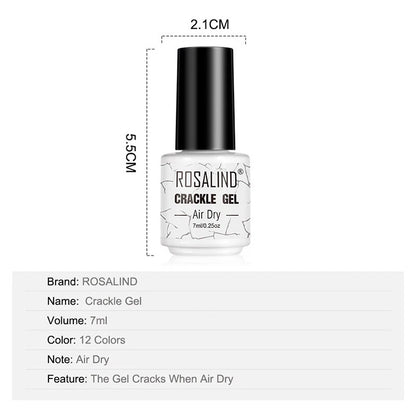 ROSALIND Crackle Gel Nail Polish – Textured Shatter Effect UV/LED Gel