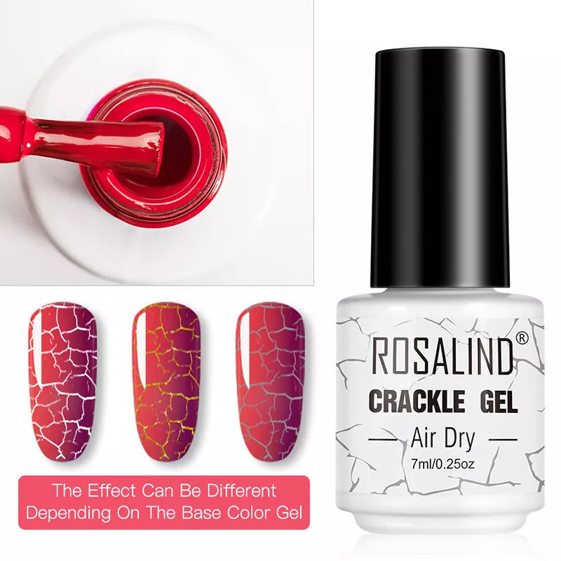 ROSALIND Crackle Gel Nail Polish – Textured Shatter Effect UV/LED Gel