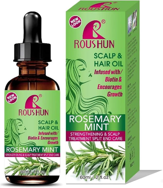 Roushun Rosemary Mint Strengthening Scalp and Hair Oil - 60ml