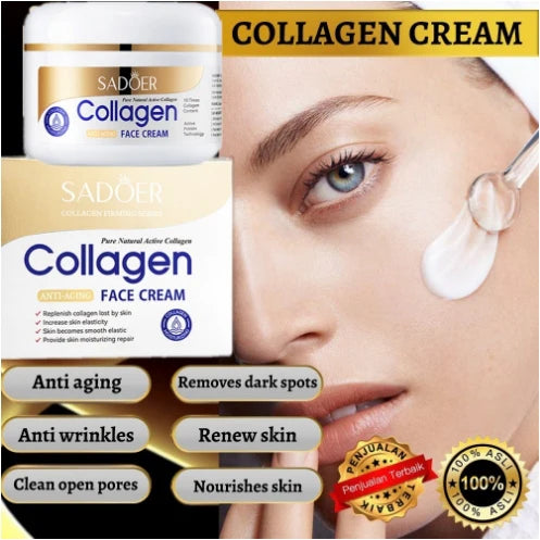 SADOER Natural Organic Collagen Hydrating Anti Aging Face Whitening Cream For All Skin